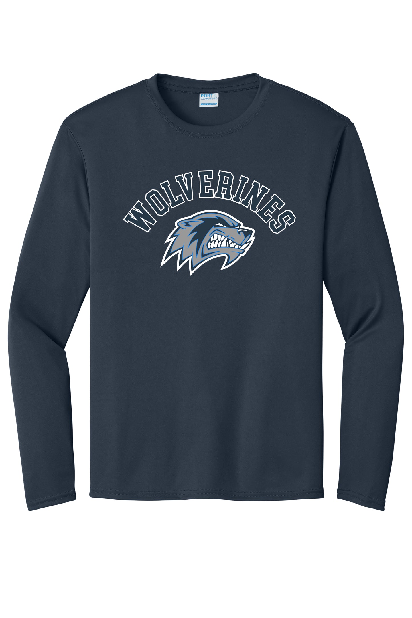 WOLVERINES LOGO L/S DRI-FIT TEE