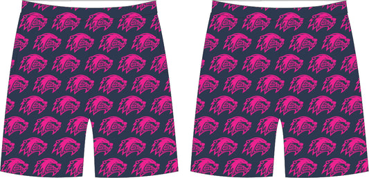 WOLVERINES CUSTOM SUBLIMATION POCKETED SHORTS (PINK LOGO)