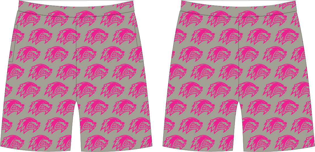 WOLVERINES CUSTOM SUBLIMATION POCKETED SHORTS (PINK LOGO)