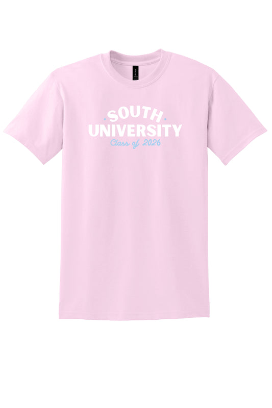 "SOUTH UNIVERSITY CLASS OF 2026" COTTON BLEND TEE (Pink)