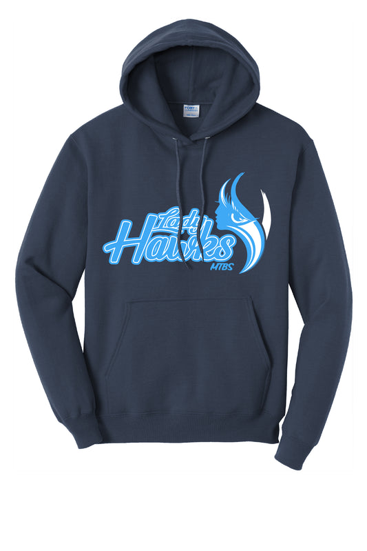 LADY HAWKS COTTON BLEND HOODIE (NAVY)