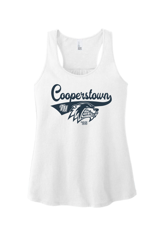 2025 FISHHAWK COOPERSTOWN COTTON RACERBACK TANK (WHITE)