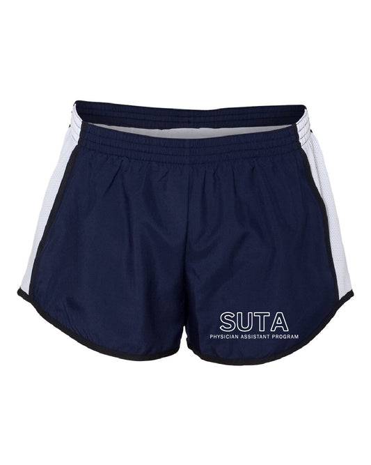 SUTA Women's 4" Running Shorts (Navy/White)