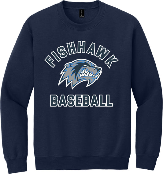 FISHHAWK BASEBALL LOGO COTTON BLEND CREWNECK