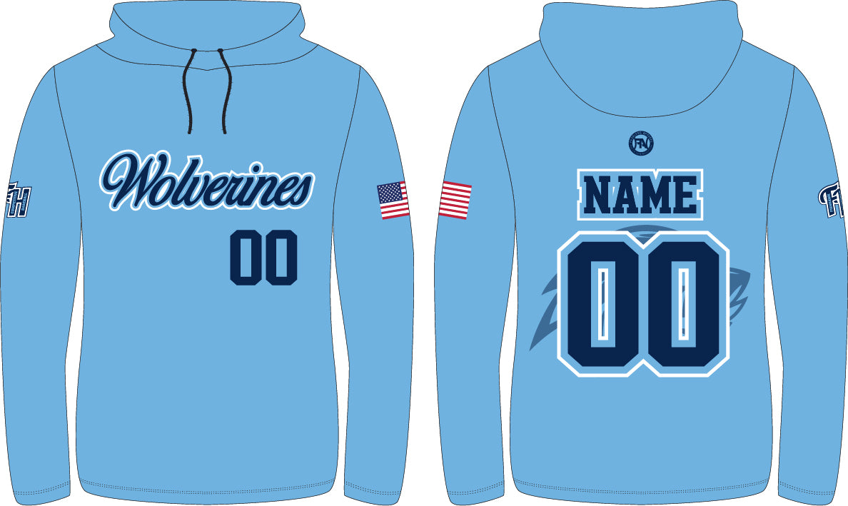 WOLVERINES CUSTOM SUBLIMATION L/S HOODED TEE