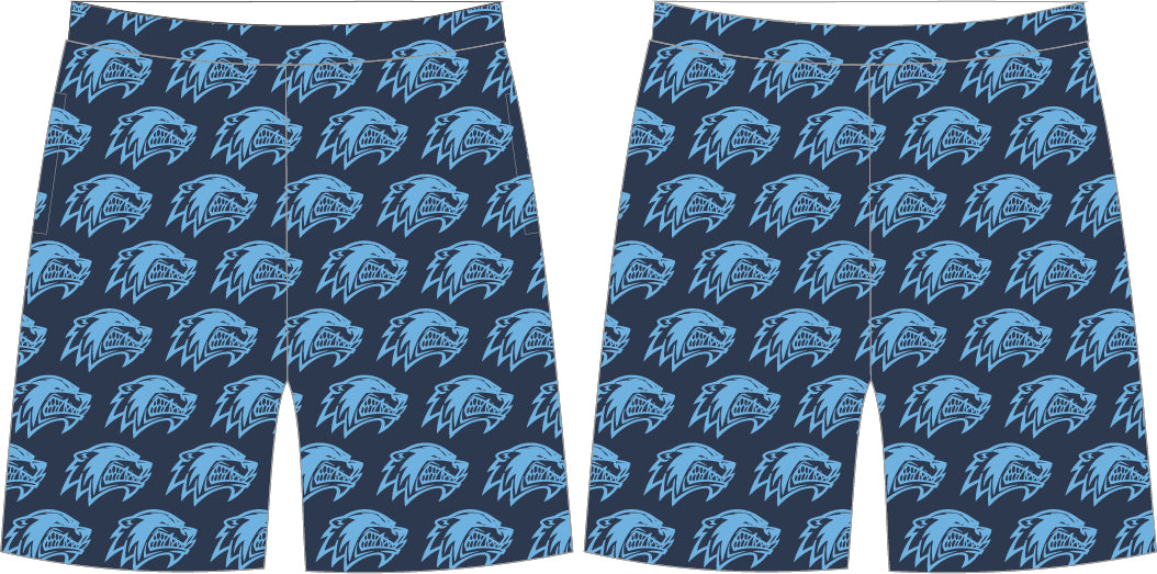 WOLVERINES CUSTOM SUBLIMATION POCKETED SHORTS (SOLID LOGO)