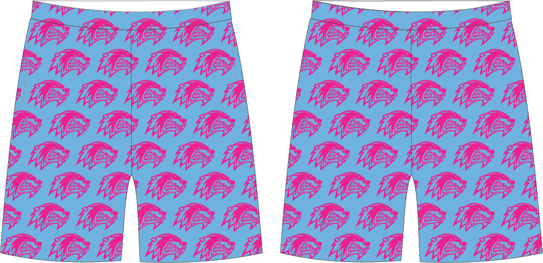 WOLVERINES CUSTOM SUBLIMATION POCKETED SHORTS (PINK LOGO)