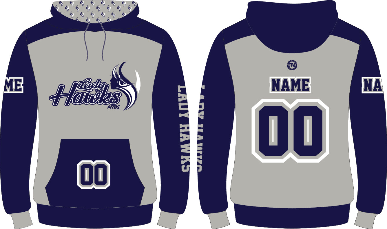 LADY HAWKS CUSTOM SUBLIMATION L/S HOODED SWEATSHIRT