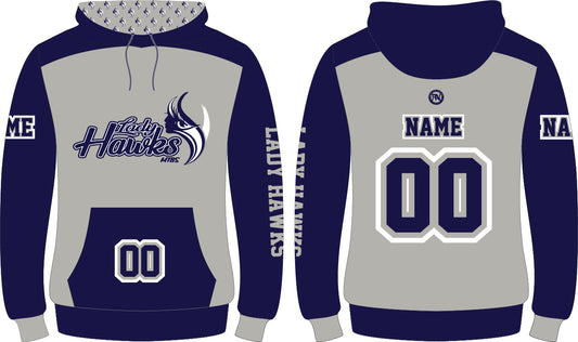 LADY HAWKS CUSTOM SUBLIMATION L/S HOODED SWEATSHIRT