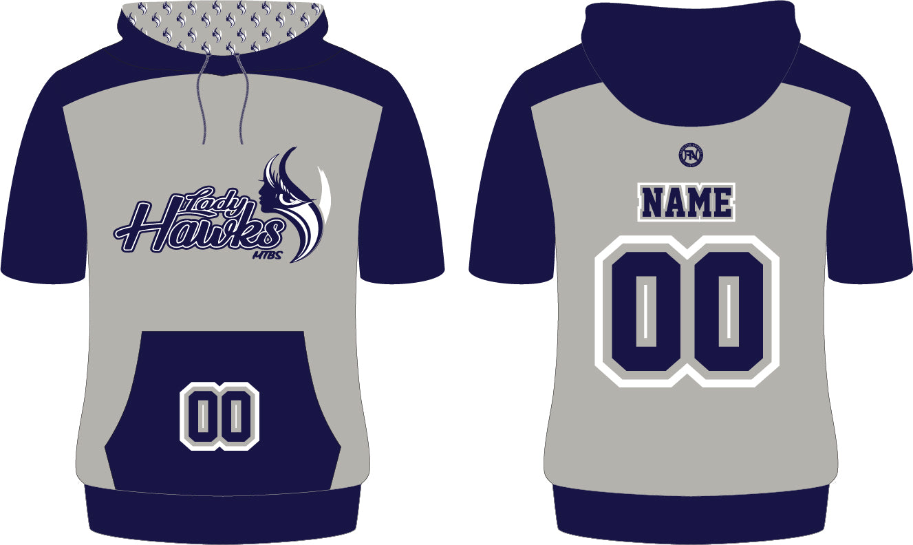 LADY HAWKS CUSTOM SUBLIMATION S/S HOODED SWEATSHIRT