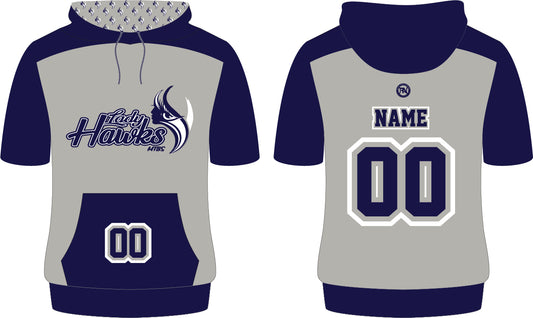LADY HAWKS CUSTOM SUBLIMATION S/S HOODED SWEATSHIRT