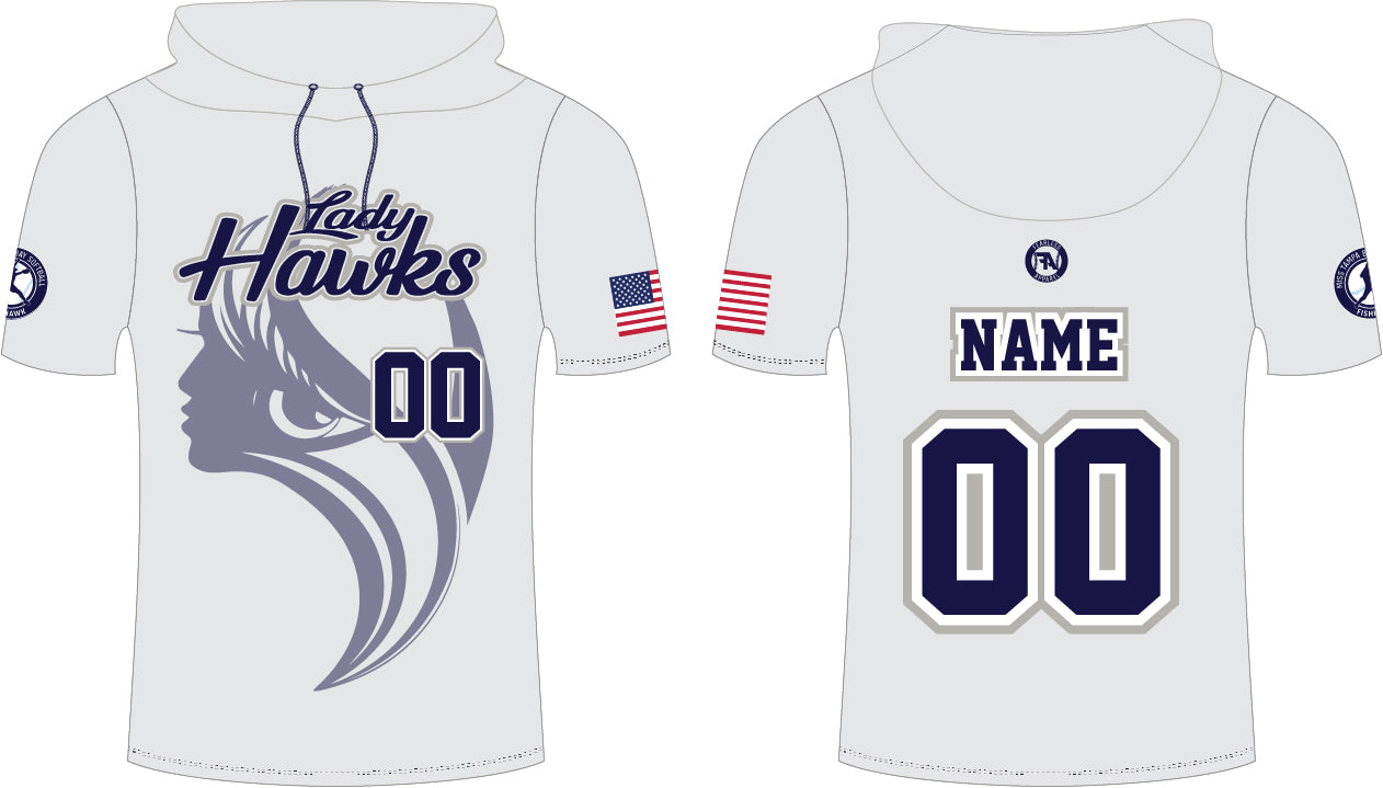 LADY HAWKS CUSTOM SUBLIMATION S/S HOODED TEE