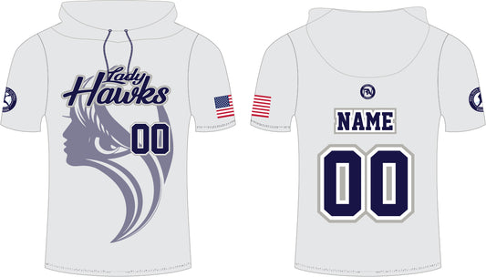 LADY HAWKS CUSTOM SUBLIMATION S/S HOODED TEE