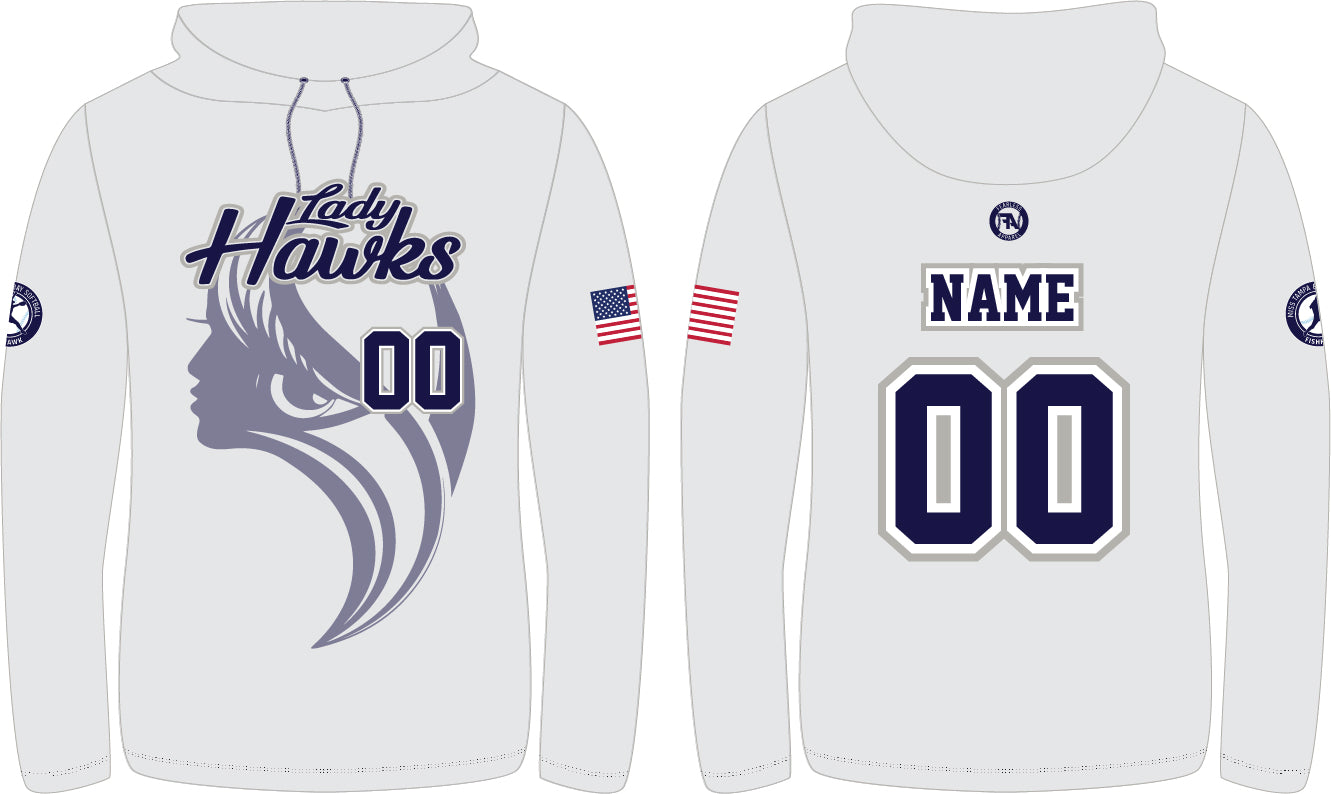LADY HAWKS CUSTOM SUBLIMATION L/S HOODED TEE