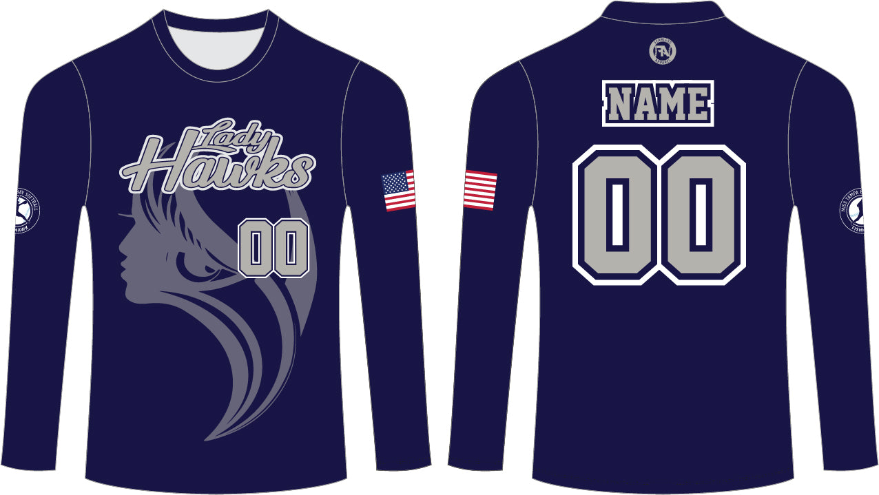 LADY HAWKS CUSTOM SUBLIMATION L/S TEE